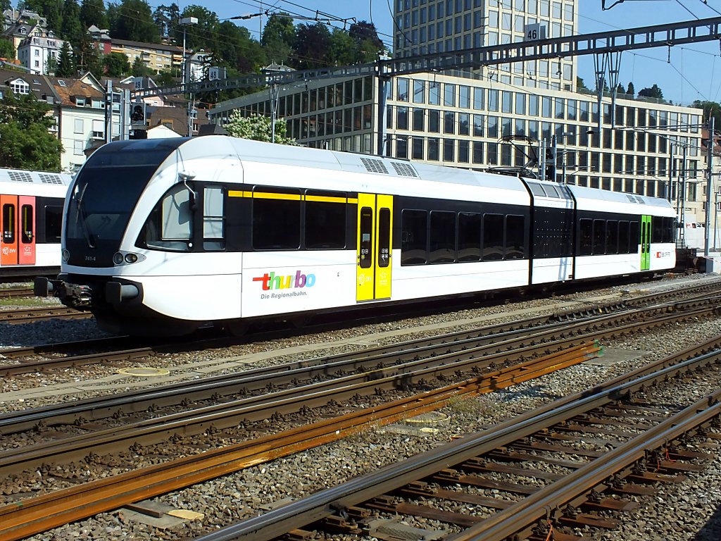 RABe 526 741 der Thurbo ist am 23.7.13 im Bahnhof St.Gallen abgestellt.