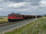 155 212 mit einem gemischten Güterzug am 8.7.15 am GVZ Erfurt.