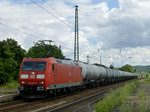 185 010 mit einem Kesselwagenzug in Großheringen, 2. Juli 2016