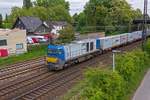 Die vermutlich von LOCON eingesetzte 273 019 verlsst mit einem Containerzug den Bahnhof Oberhausen-Osterfeld.