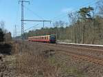 Am 30.03.14 waren im wesentlichen Halbzüge auf der S3 unterwegs. 481 351 und 481 135 bei Friedrichshagen.