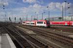 Sechsundzwanzig von siebenundzwanzig in Deutschland eingesetzten Itinos fahren für die VIAS Odenwaldbahn. 615 104 erreicht am 03.03.15 als RE64 Frankfurt.