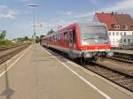 628 346 verlässt am 04.08.14 Friedrichshafen in Richtung Lindau.