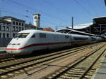 ICE S (Baureihe 410.1) mit dem #seeitnovo Wagen, einem neuen Messwagen von Siemens, am Hauptbahnhof in Erfurt, 8.5.18.