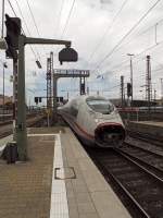 Ein weiterer Velaro: 407 011 und 015 fahren am 07.08.14 als ICE aus Münster in München ein.