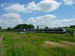 Bei Dordrecht-Zuid ist eine Doppeltraktion Sprinter Light Treins am 02.06.2012 unterwegs.