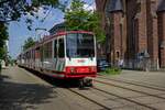 duewag-b-wagen-2/863130/der-grossteil-der-leistungen-im-dortmunder Der Groteil der Leistungen im Dortmunder Stadtbahnbetrieb wird nach wie vor von B-Wagen erbracht. Hier rollt Wagen 317 auf der Linie U42 bergab in Richtung der Endstation Hombruch, Grotenbachstrae.