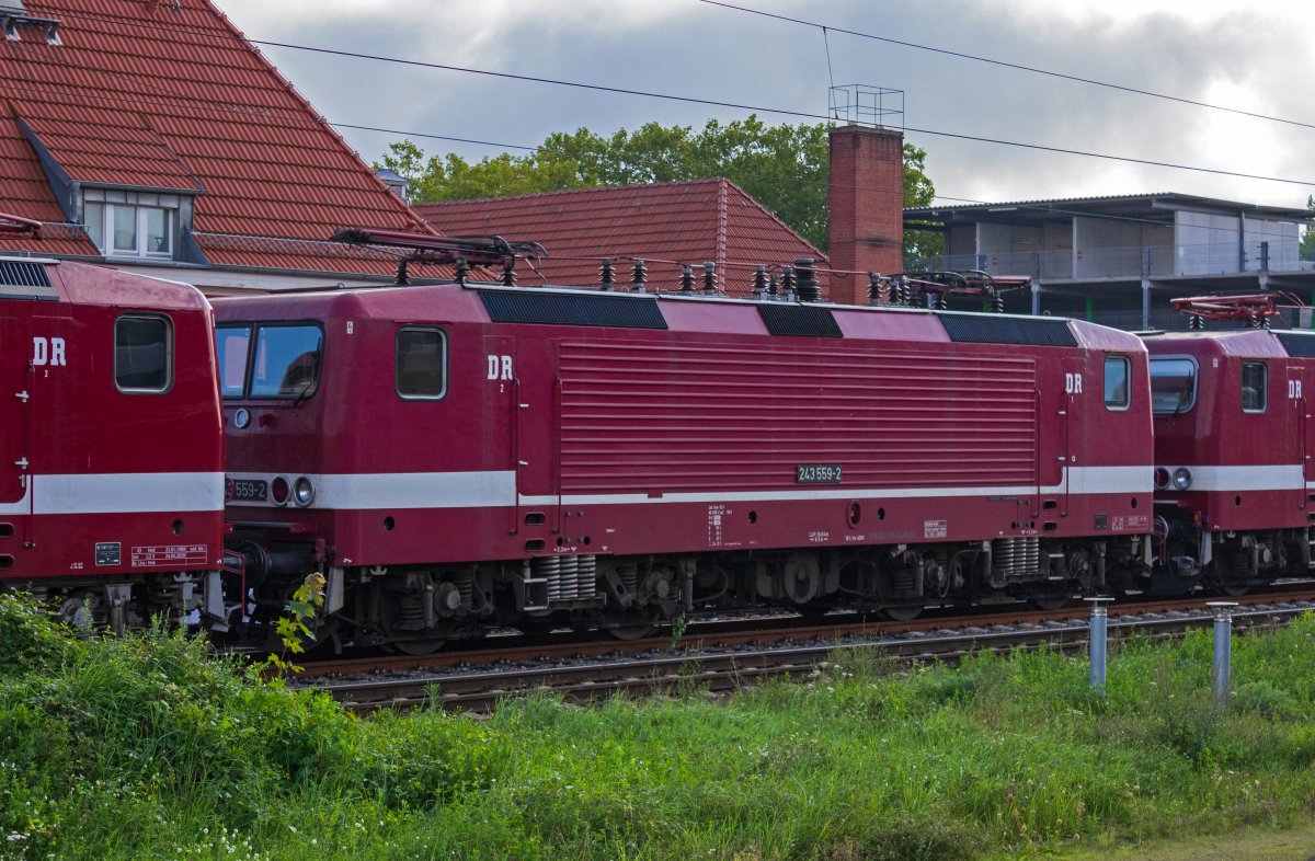 Nahansicht der 143 559 von Delta-Rail in Frankfurt.