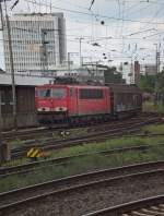 155 015 durchfuhr am 21.08.14 mit einem Güterzug den Bremer Hauptbahnhof.
