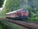 218 493 verlsst mit einer Regionalbahn nach Augsburg Lindau. 21.07.2010