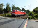 232 131 passiert am 16.7.13 solo den Bahnbergang in Bottrop-Sd.