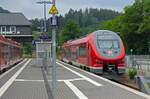 Am Stumpfgleis des Bahnhofs Brgge wendet 632 115 um als RB52 in Richtung Dortmund weiterzufahren.