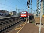 Das Highlight des Tages traf mich etwas unvorbereitet: 245 002, eine unbekannte 245 in der Mitte und 245 006 fahren am 14.3.14 durch den Bahnhof Fulda.