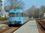 VT 407 der KML (95 80 0301 011-2 D-KML) steht am 11.3.14 in Klostermansfeld zu Fahrt nach Wippra bereit.