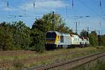 Ein Lokzug der Firma Schienen-Gter-Logistik berraschte mich am 24.09.25 in Saarmund. Geschleppt von einer Voith Maxima (92 80 1264 010-0 D-SGL) wurden eine DB-221 (92 80 1221 121-7 D-SGL) und zwei Gravita (92 80 1261 308-1 D-SGL und 92 80 1261 314- ...