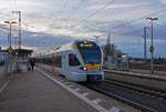 429 012 von keolis steht am 13.02.2020 abfahrbereit im Bahnhof Unna und beginnt gleich die letzte Etappe der Fahrt nach Hamm.
