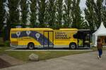 Im Gegensatz zu den fabrikneuen Bussen, die ansonsten auf der InnoTrans zu sehen waren, ist dieser Mercedes-Benz Citaro schon einige Jahre alt. Das niederlndische Verkehrsunternehmen Qbuzz hat diesen Bus mit diversen Kameras und Sensoren ausgestattet, die einen autonomen Betrieb ermglichen.