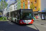 Ein Lion's City G der KVB, Wagen 133 ist auf der Frankfurter Strae in Kln-Mlheim unterwegs in Richtung Deutz.