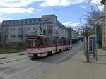 kt4d/547310/linie-1-richtung-hauptbahnhof-am-27217 Linie 1 Richtung Hauptbahnhof am 27.2.17 an der Straße des 18. März, vorne Wagen 308.