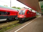 1116 262 setzte am 11.07.2012 um einen Intercity im Bahnhof Bregenz um.
